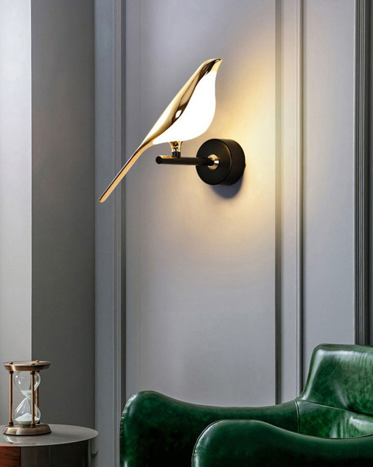 Elegant Gold Bird Wall Lamp