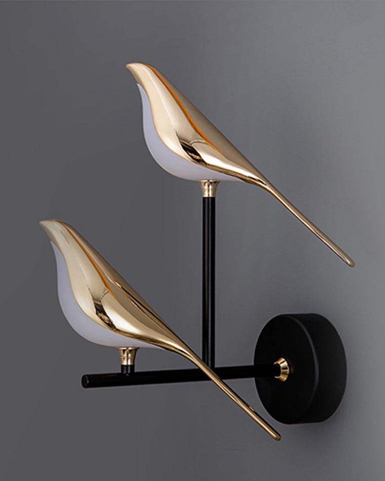 Elegant Gold Bird Wall Lamp