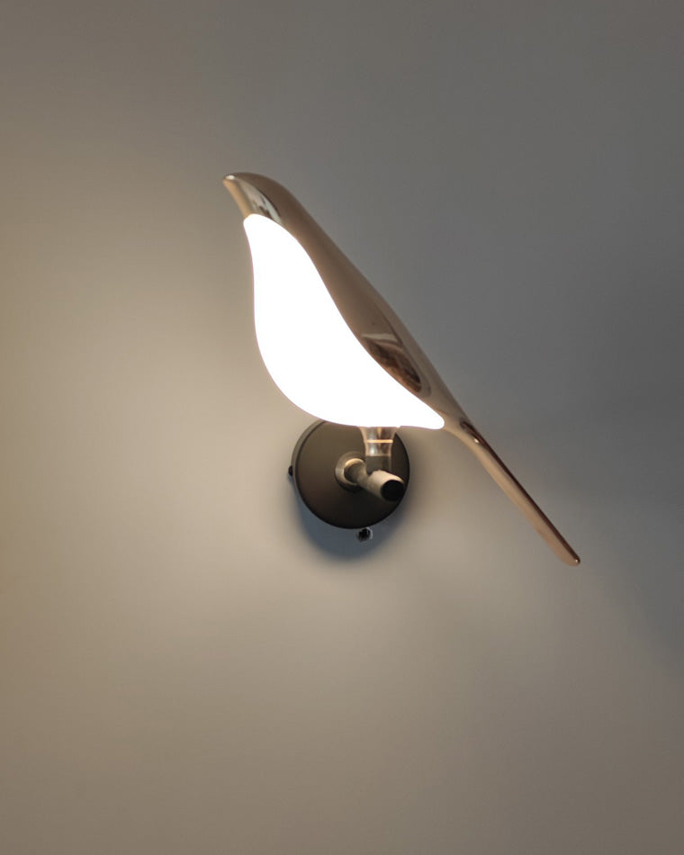 Elegant Gold Bird Wall Lamp