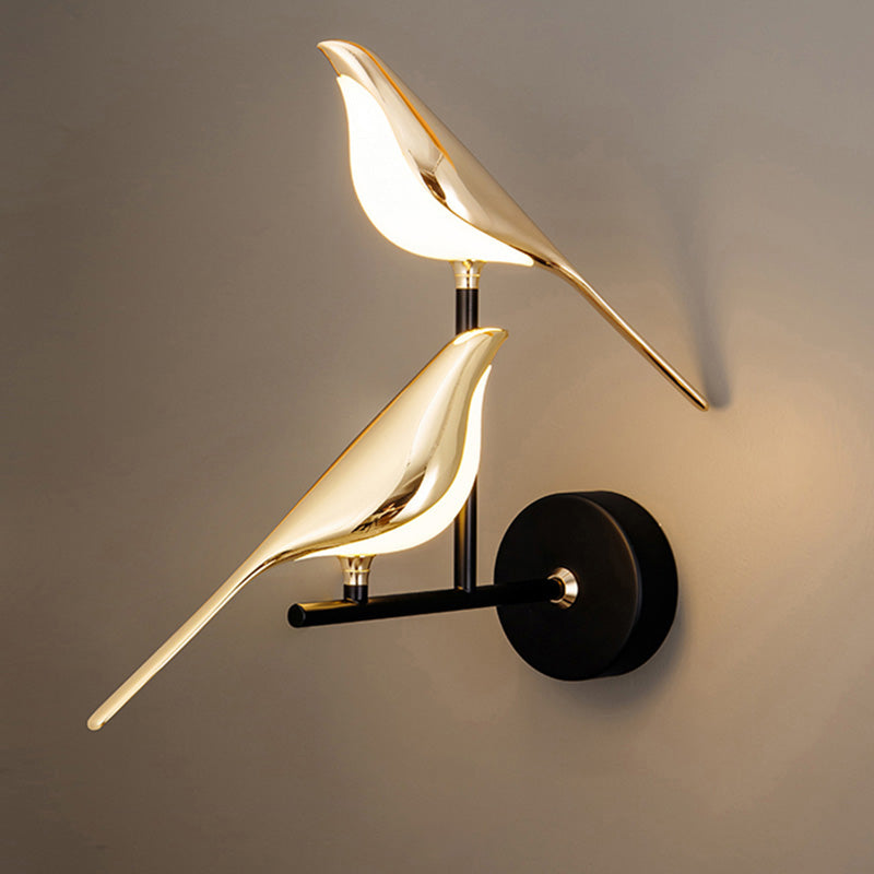 Elegant Gold Bird Wall Lamp