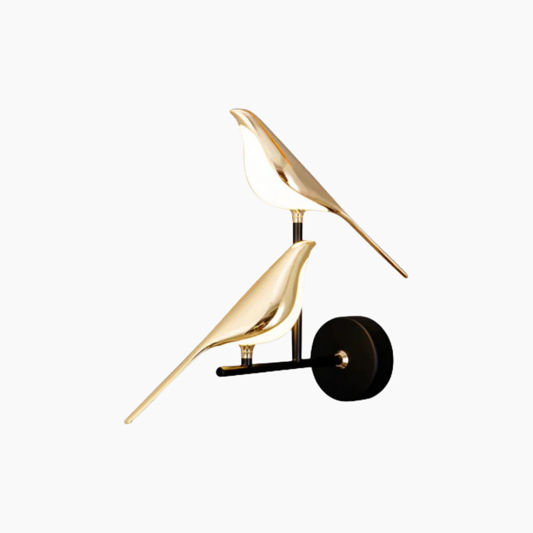 Elegant Gold Bird Wall Lamp